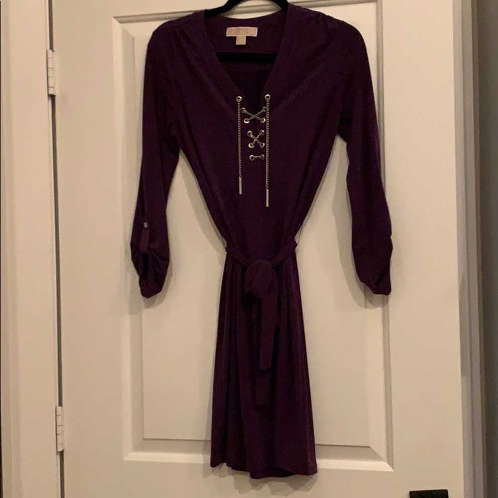 Purple Michael Kors chain tie dress